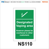 PBP002 No Smoking Vaping On Premises Area Office Shelter