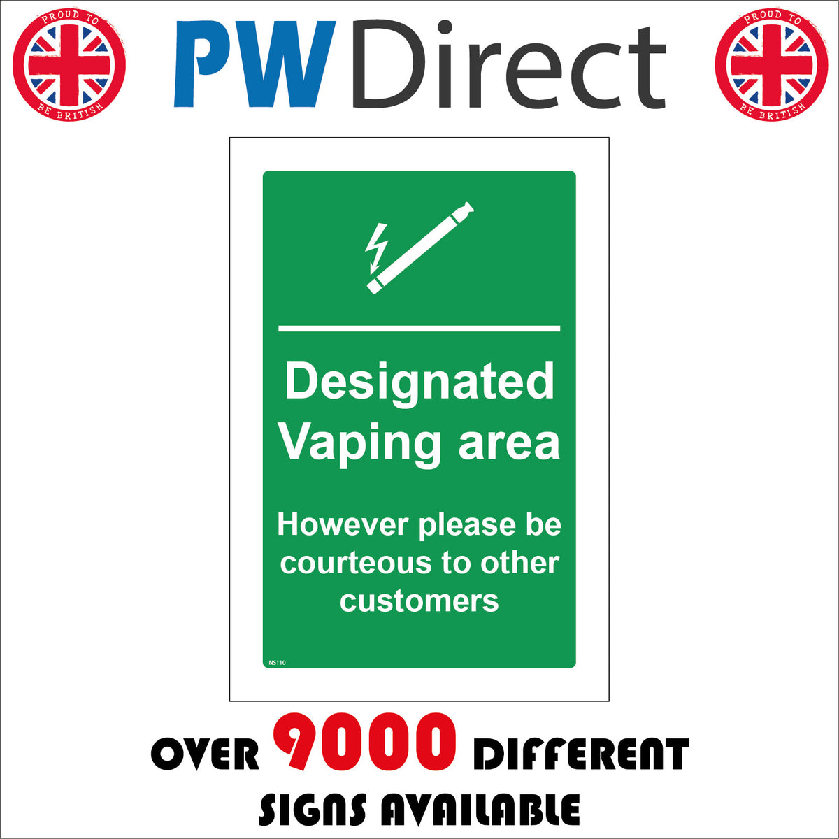 Designated Vaping Area Courteous Customers Staff – PWDirect