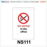 PBP002 No Smoking Vaping On Premises Area Office Shelter