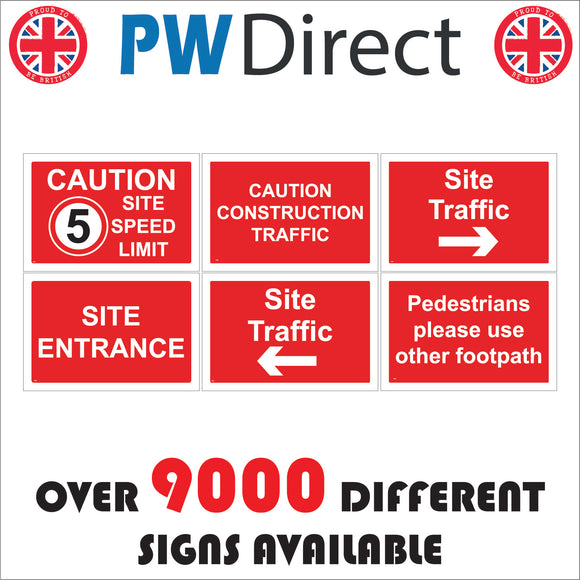 PA001 10 Signs Construction Site Safety Pack – PWDirect