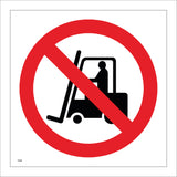 PR006 No Fork Lifts Sign with Circle Forklift Truck