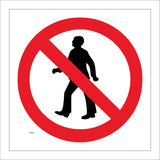 PR030 No Pedestrians Sign with Circle Man