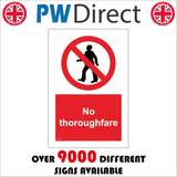 PR034 No Thoroughfare Sign with Circle Man