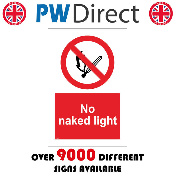 PR046 No Naked Light Sign with Circle Lit Match