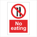 PR056 No Eating Sign with Circle Knife And Fork