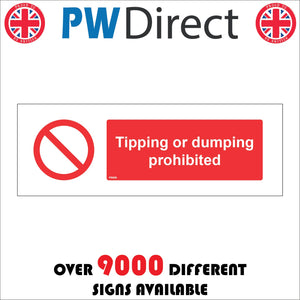 PR059 Tipping Or Dumping Prohibited Sign with Circle