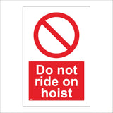 PR067 Do Not Ride On Hoist Sign with Circle