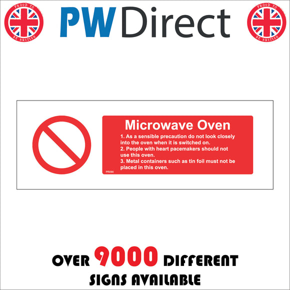 PR090 Microwave Oven Safety Sign with Circle