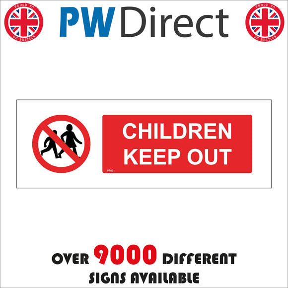 PR091 Children Keep Out Sign with Circle Boy&Girl