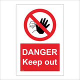 PR092 Danger Keep Out Sign with Circle Man Hand