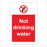 PR111 Not Drinking Water Sign with Circle Tap Filling Cup With Water