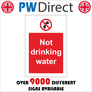 PR111 Not Drinking Water Sign with Circle Tap Filling Cup With Water