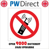 PR121 Mobile Phones Prohibited Sign with Circle Phone