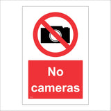 PR123 No Cameras Sign with Circle Camera