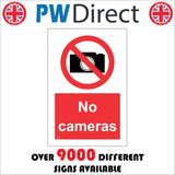 PR123 No Cameras Sign with Circle Camera