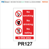 PBP002 No Smoking Vaping On Premises Area Office Shelter