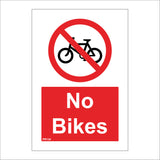 PR134 No Bikes Sign with Circle Bike