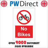 PR134 No Bikes Sign with Circle Bike