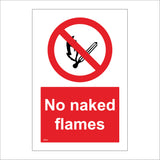 PR135 No Naked Flames Sign with Circle Match Flame