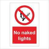 PR136 No Naked Lights Sign with Circle Match Flame