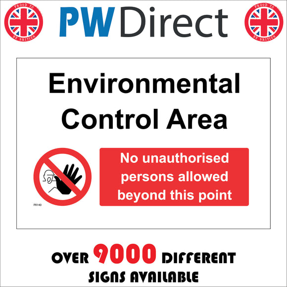 PR140 Environmental Control Area Sign with Circle Person Hand