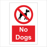 PR151 No Dogs Sign with Dog Circle