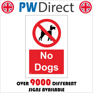 PR151 No Dogs Sign with Dog Circle