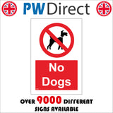 PR151 No Dogs Sign with Dog Circle