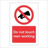 PR157 Do Not Touch Men Working Sign with Finger Circle