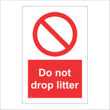 PR159 Do Not Drop Litter Sign with Circle