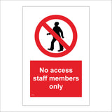 PR164 No Access Staff Members Only Sign with Person Circle