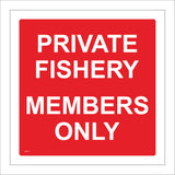 PR175 Private Fishery Members Only Sign