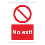 PR181 No Exit Sign with Circle Diagonal Line