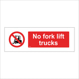 PR212 No Fork Lift Trucks  Sign with Circle Fork Lift Person