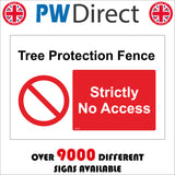 PR213 Tree Protection Fence Strictly No Access Sign with Circle