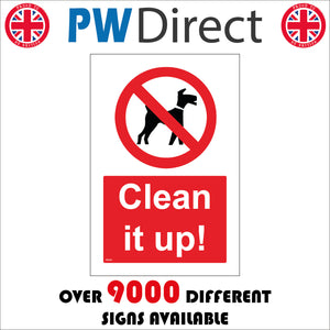 PR233 Clean It Up Sign with Circle Dog