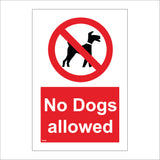 PR288 No Dogs Allowed Sign with Red Circle Diagonal Line Dog