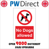 PR288 No Dogs Allowed Sign with Red Circle Diagonal Line Dog