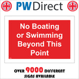 PR402 No Boating Or Swimming Beyond This Point