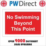 PR404 No Swimming Beyond This Point Bathe Dip Float Deep Current