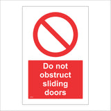 PR430 Do Not Obstruct Sliding Doors