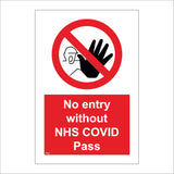 PR455 No Entry Without Covid Pass Red Access Entrance