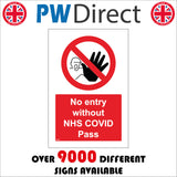 PR455 No Entry Without Covid Pass Red Access Entrance