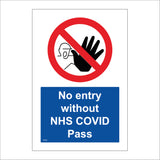 PR456 No Entry Without Covid Pass Blue Access Entrance