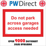 PR458 Do Not Park Across Garages Access Needed