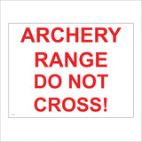 PR480 Archery Range Do Not Cross White Red