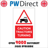 PR498 Caution Tractors Turning