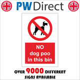 PR518 No Dog Poo In This Bin