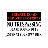 SE032 Private Road Private Property Sign