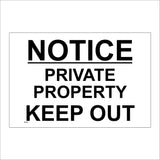 SE064 Notice Private Property Keep Out Sign